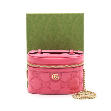 GUCCI Pink GG Matelassé Top Handle Mini Gold Chain Schultertasche und Crossbody Bag 723770 152892612