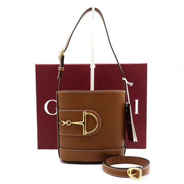 GUCCI Braune Leder 73 Mini Bucket Tote und Schultertasche 833665 152892904
