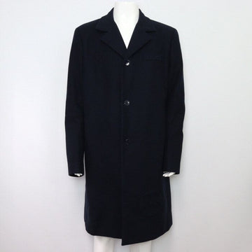 Louis Vuitton Cashmere Wool Blend Navy Monogram Flower Men's Single Long Coat 22 Season 1A9K4Z 152898847