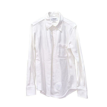 THOM BROWNE ホワイト クラシック ピケ ストレートフィット シャツ 213252030 129029398