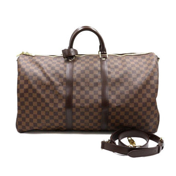LOUIS VUITTON Damier Ébene Keepall 55 Bandoulière Herren Tote- und Schultertasche 49165 152892526
