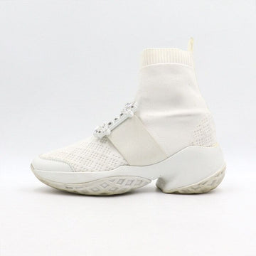 ROGER VIVIER Quadratischer Kristall Weißsocken Läufer Damen Sneakers 49321 152897015