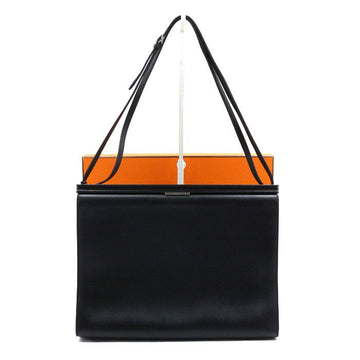 HERMES Clic H 33バッグ ブラック エバーグレイン カーフレザー インディゴ ショルダーバッグ 49493 152892445