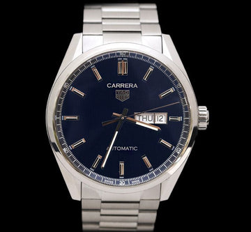 Tag Heuer WBN2012 Carrera Caliber 5 Date Steel Blue Dial 41MM 123150003