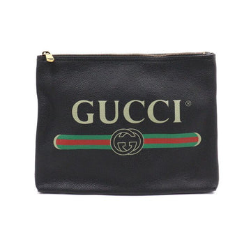 GUCCI Schwarze Medium Portfolio Herren Clutch mit Logo-Druck 500981 152892827