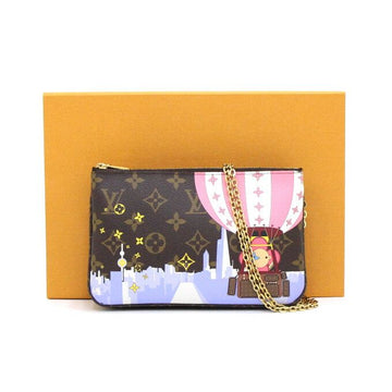 Louis Vuitton 2019 Christmas Collection Monogram Double Zip Pouch with Chain Crossbody Bag M68486 152892403