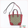 Gucci Shoulder Bag 449241 8606 Red Fabric Leather 90100578 [P]
