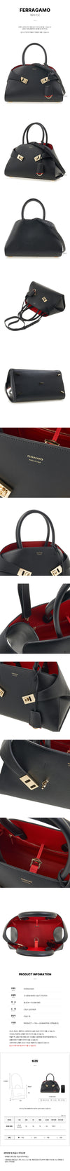 Salvatore Ferragamo Gancini Soft Tote Bag in Nero Calf 129860792 [P]