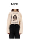 ACNE STUDIOS Logo-Print Crop Oversize Sweatshirt AI0118 AE6 153843624 [P]