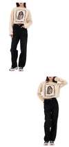 ACNE STUDIOS Logo-Print Crop Oversize Sweatshirt AI0118 AE6 153843624 [P]