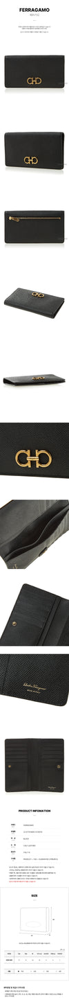 SALVATORE FERRAGAMO 22 D779 NERO 0726510 SS26 Damen Gancini Continental Geldbörse 159728958 [P]