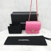CHANEL ピンク クラシック ミニ チェーン フラップバッグ 内蔵チップ 7807 163156083 [P]