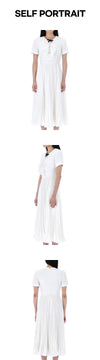 Self-Portrait Lace Bib Midi Dress PF23044MW WHITE 54034620 [P]