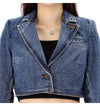 Self-Portrait Cropped Denim Jacket PF23816JBL BLUE 54033838 [P]