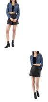 Self-Portrait Cropped Denim Jacket PF23816JBL BLUE 54033838 [P]