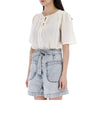 LOUISE MISHA 44サイズ 半袖ブラウス MARINE OFFWHITE 49670042 [P]