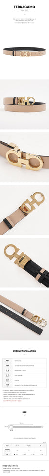 SALVATORE FERRAGAMO リバーシブル ガンチーニ ベルト 159897473 [P]