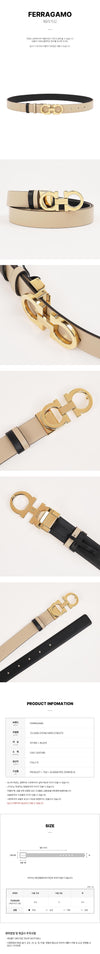Salvatore Ferragamo Reversible Gancini Belt 0780373 SS26 158546624 [P]