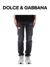 DOLCE & GABBANA 36インチ ラッキー チャンス ロゴ レッグ ディストレスド デニム パンツ GY07CD G8LL9 S9001 126752713 [P]