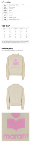 ISABEL MARANT Velours Logo Sweatshirt in Ecru Pink 159428016 [P]