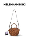 HELEN KAMINSKI Raya Raffia Basket Shoulder Bag BAG52020 NUTSHELL CHOCOLATE 150509407 [P]
