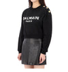 Balmain Logo Print Crop Sweatshirt EF1JQ002BB02 EAB 139775120 [P]