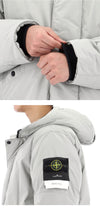 STONE ISLAND Wappen-Patch Mikro Twill Hoodie Lange Daunenjacke 7100008 S0026 V0061 143210532 [P]