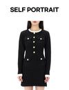 SELF-PORTRAIT Kontrast-Collar Strick Mini-Kleid RS25034SB 157871176 [P]