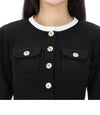 SELF-PORTRAIT Kontrast-Collar Strick Mini-Kleid RS25034SB 157871176 [P]
