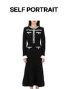 Self-Portrait Lucky Chance Pearl Trim Knit Midi Dress 123904074 [P]