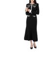 Self-Portrait Lucky Chance Pearl Trim Knit Midi Dress 123904074 [P]