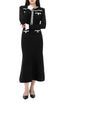 Self-Portrait Lucky Chance Pearl Trim Knit Midi Dress 123904074 [P]