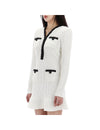 Self-Portrait Pearl Trim Knit Mini Dress 123904129 [P]