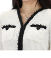 Self-Portrait Pearl Trim Knit Mini Dress 123904129 [P]