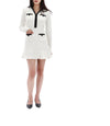 Self-Portrait Pearl Trim Knit Mini Dress 123904129 [P]