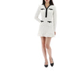Self-Portrait Pearl Trim Knit Mini Dress 123904129 [P]