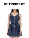 Self-Portrait Flare Denim Mini Dress 157871174 [P]