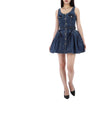 Self-Portrait Flare Denim Mini Dress 157871174 [P]