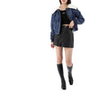 SELF-PORTRAIT Strickkragen Jeansjacke RS25818JBL BLAU 157871164 [P]