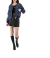 SELF-PORTRAIT Strickkragen Jeansjacke RS25818JBL BLAU 157871164 [P]