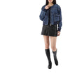 SELF-PORTRAIT Strickkragen Jeansjacke RS25818JBL BLAU 157871164 [P]