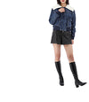 SELF-PORTRAIT Strickkragen Jeansjacke RS25818JBL BLAU 157871164 [P]
