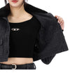 Self-Portrait Textured Denim Jacket 157871162 [P]