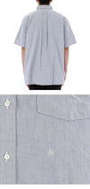 NANAMICA Kurzarmhemd mit Knopfverschluss, Größe S, Windschutz, grau-navy 133032095 [P]