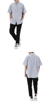 NANAMICA Kurzarmhemd mit Knopfverschluss, Größe S, Windschutz, grau-navy 133032095 [P]