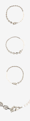 Dior CD Navy Necklace Silver Resin Pearl 162953396 [P]
