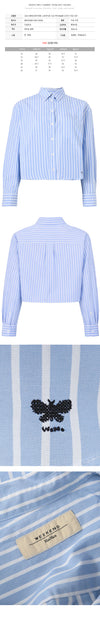 MaxMara WKDCARTONE Stripe Shirt Light Blue 2615111061 001 159257475 [P]