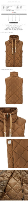 MaxMara TREGIC Diamond Quilted Padding Vest Caramel 2619291014 051 159257491 [P]