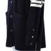 THOM BROWNE Merinowolle gestreifter V-Ausschnitt Cardigan 158505956 [P]