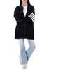 THOM BROWNE Merinowolle gestreifter V-Ausschnitt Cardigan 158505956 [P]